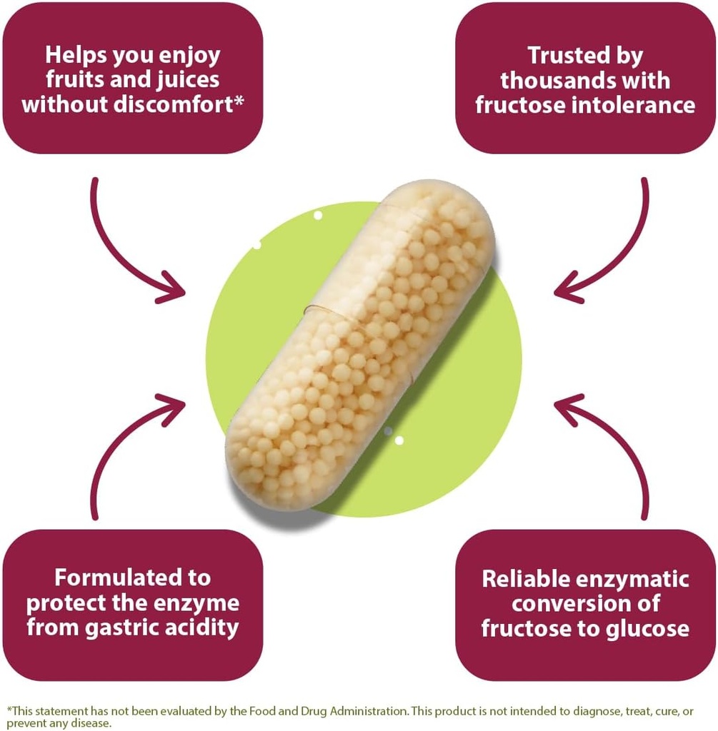 Enzyme Supplement - 45 Capsules, so That You can Enjoy Fruits, Fruit Juices, Soft Drinks, and Sweets Again, Dietary Supplement, Gluten-Free, Lactose-Free 5