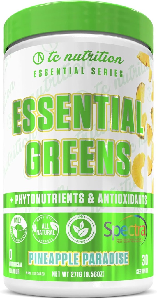 Essential Greens Powder | Optimize Health | Spectra, Organic Matcha, Spirulina, More | Probiotics & Digestion Support, Antioxidants | Stevia Sweetened, Pineapple Paradise, 30 Serv, Non-GMO, Vegan 2