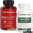 Real Mushrooms RealClarity (60ct) and Turkey Tail (90ct) Capsules Bundle - Mushroom Supplement for Mental Clarity, Focus & Immune Support - Vegan, Non-GMO, Verified Levels of Beta-Glucans 2