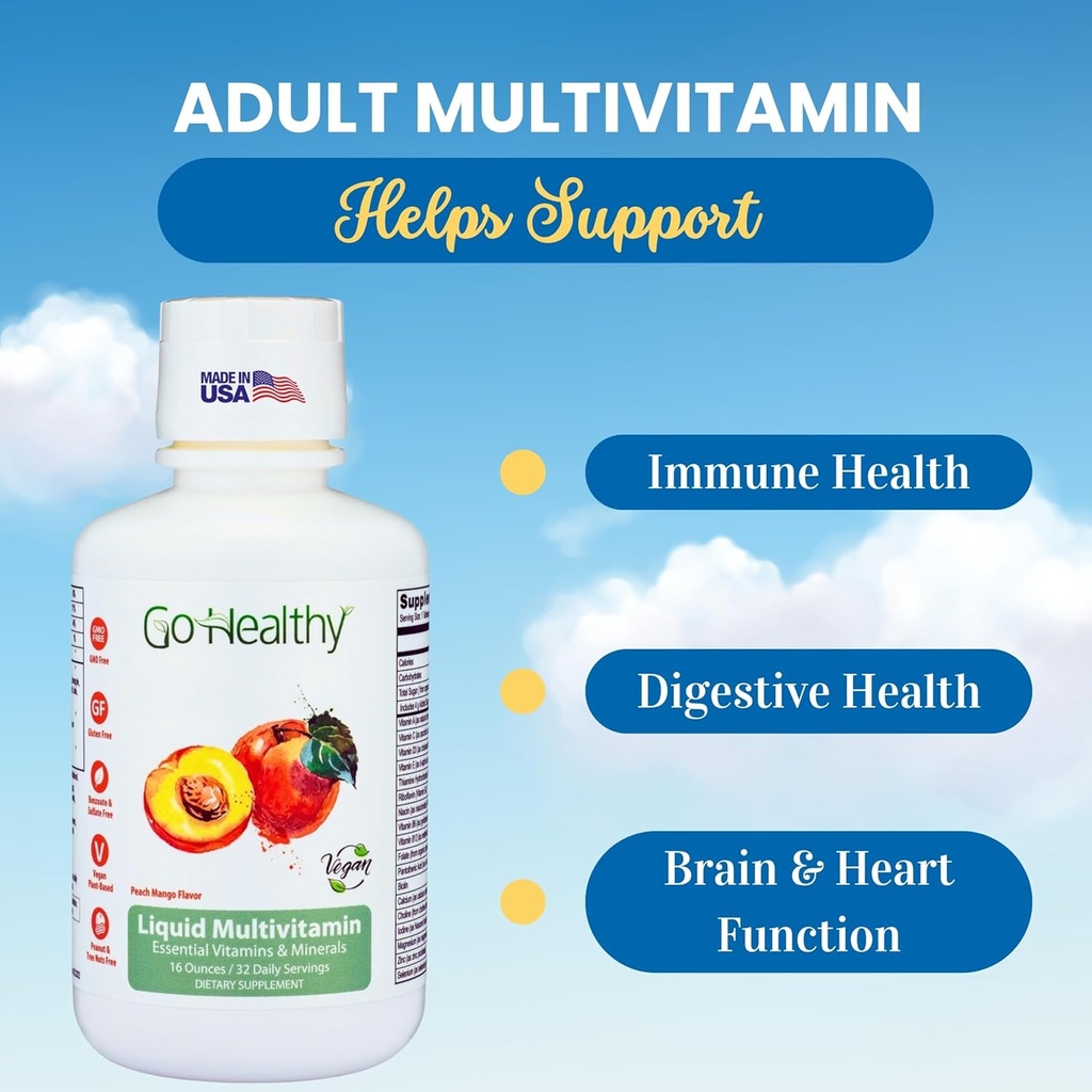Go Healthy Multivitamin for Kids, Toddlers (1 Bottle) and Multivitamin for Women, Men and Teens (1 Bottle) Vegan, Bundle 5