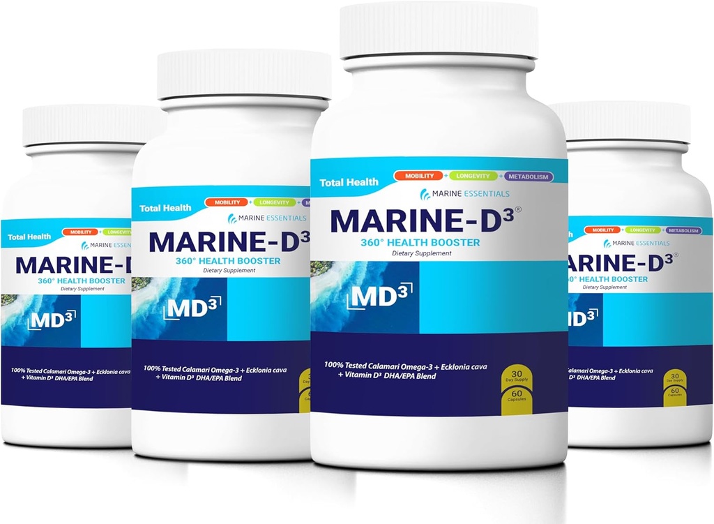 Marine D3 Omega 3 Calamari Ecklonia Cava DHA (4 Bottles - 240 Capsules) 2