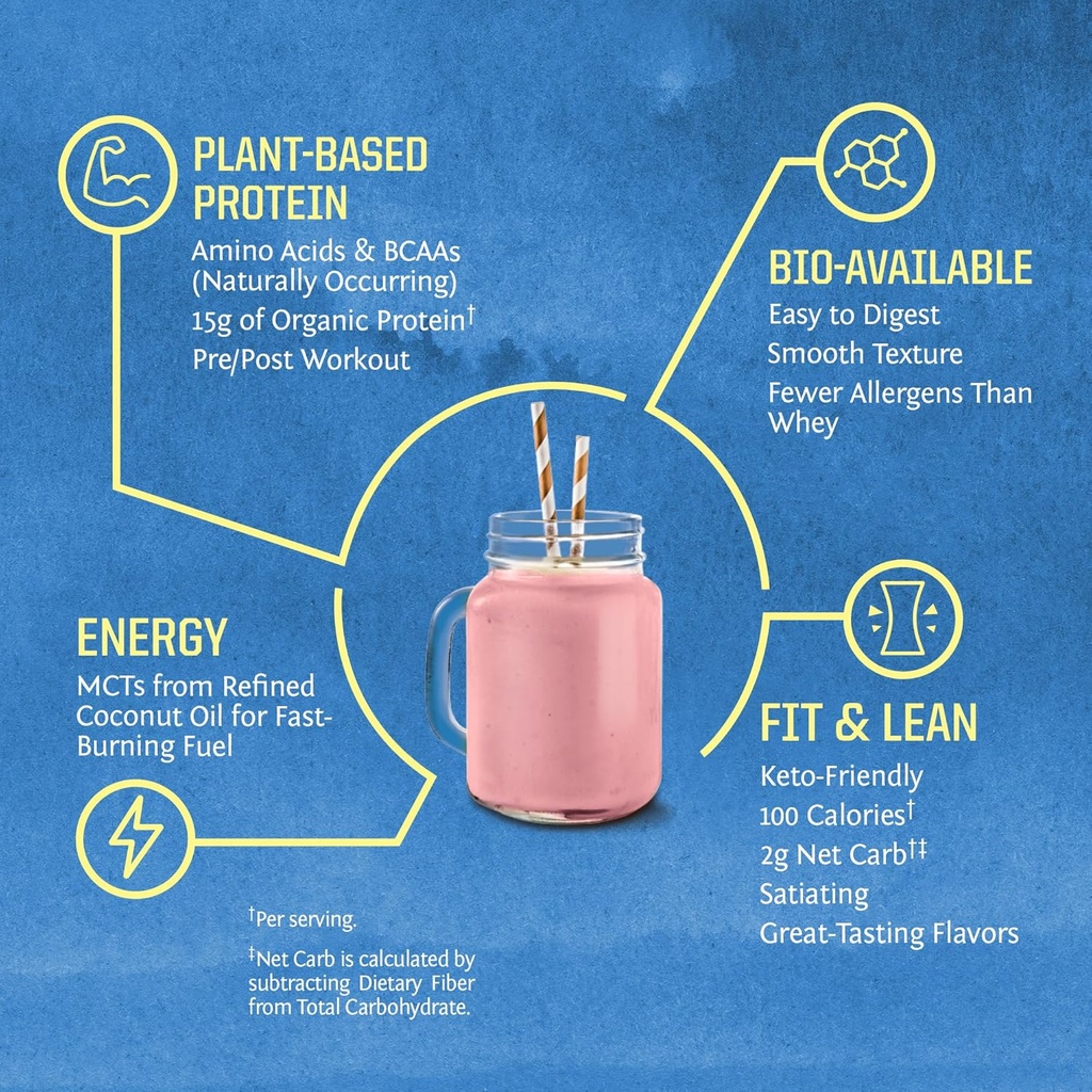 Sunwarrior Vegan Organic Protein Powder Plant-Based | BCAA Amino Acids Hemp Seed Soy Free Dairy Free Gluten Free Synthetic Free Non-GMO | Berry 30 Servings | Warrior Blend 5