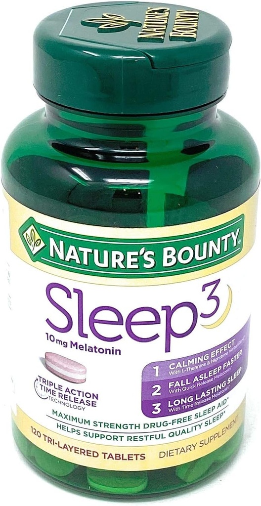 Nature's Bounty Sleep3 10mg. Melatonin, 120 Tablets 2
