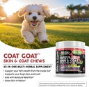 Salmon Oil Omega 3 Fish Oil for Dogs Skin and Coat Supplement | Dog Collagen Aloe Vera Biotin Keratin Flaxseed Nettle Leaf Sea Kelp Hyaluronic Acid Brewers Yeast Vitamin A - Coat Goat 3