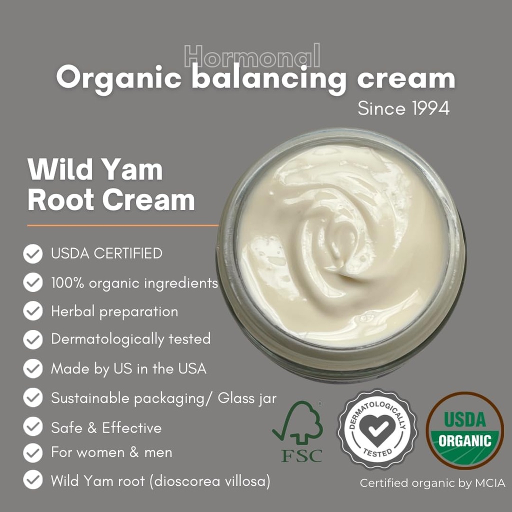 Indian Meadow Herbals Wild Yam Root Cream (2oz) - USDA Certified Organic Balancing Cream for PMS & Menopause Relief - Estrogen & Progesterone-Free. Handmade By US. Woman-owned & Operated Since 1994. 6
