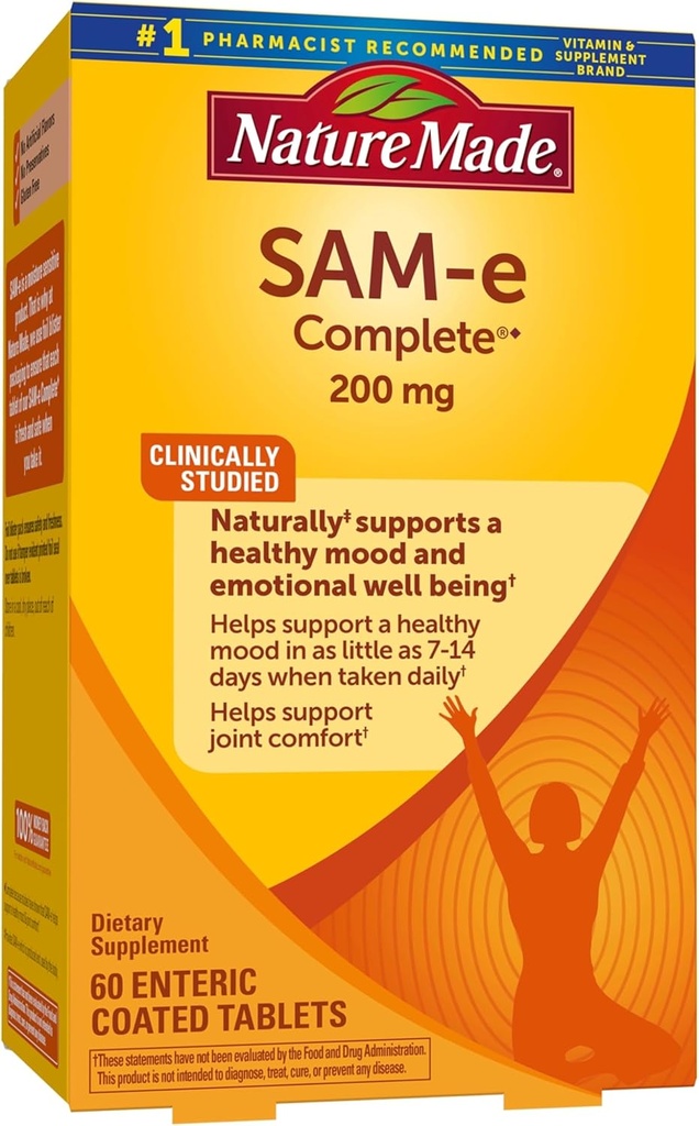 Nature Made SAM-e 200 mg Complete, Dietary Supplement for Mood Support, 60 Tablets, 30 Day Supply 2