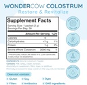 WONDERCOW Colostrum Supplement Powder for Gut Health, Immune Support, Muscle Recovery & Wellness | Natural IgG Pure Whole Bovine Colostrum Superfood, Unflavored, 30 Servings 3
