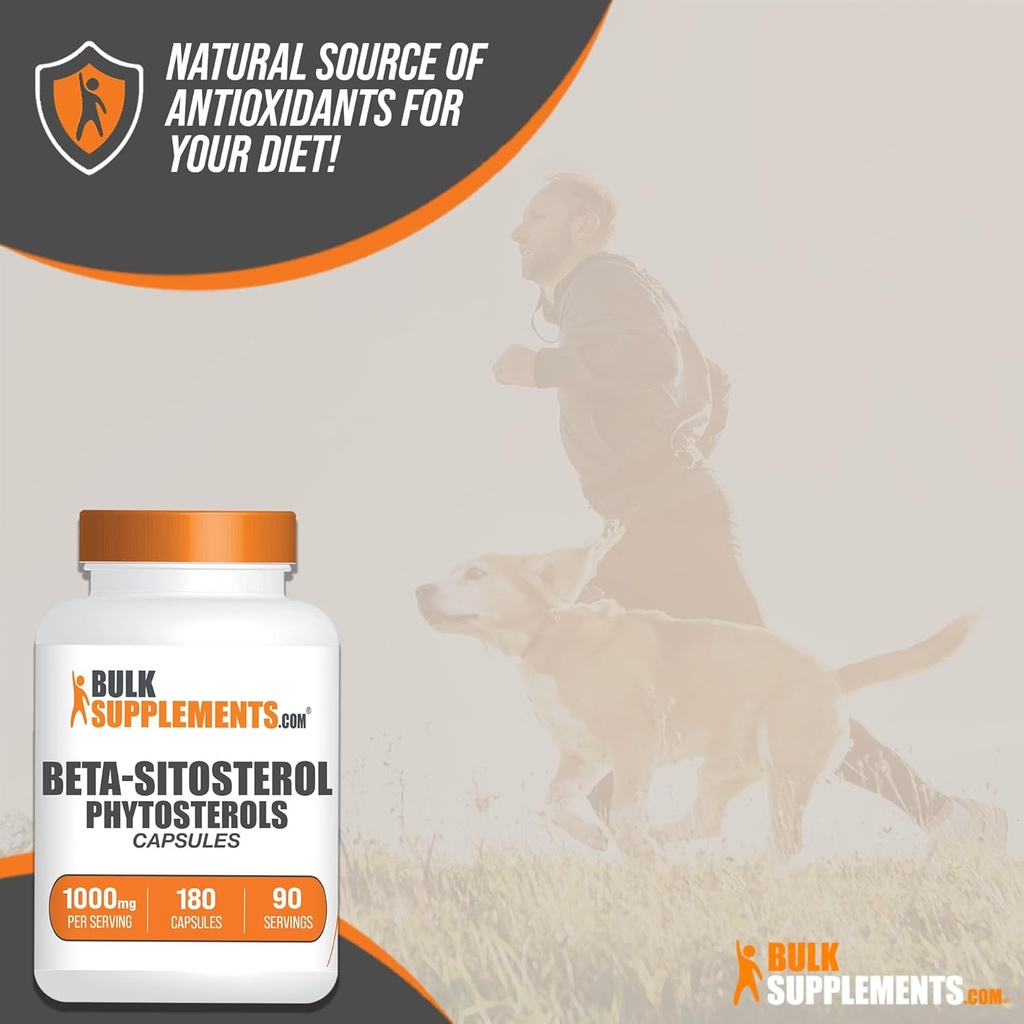 BulkSupplements.com Phytosterols Capsules - Phytosterols Supplement, Beta Sitosterol Capsules, Phytosterol 1000mg - Gluten Free, 2 Capsules per Serving, 180 Capsules (Pack of 1) 5