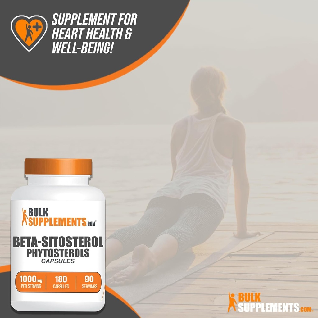 BulkSupplements.com Phytosterols Capsules - Phytosterols Supplement, Beta Sitosterol Capsules, Phytosterol 1000mg - Gluten Free, 2 Capsules per Serving, 180 Capsules (Pack of 1) 6