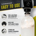 RUSH HYDRO Supplement Protein Powder Funnel Keychain, Travel Protein Powder Container with Dual Screw Cap, 100 mL Container for Hydration Powder & Supplements, Black 4