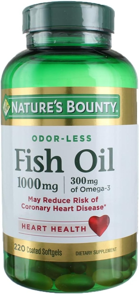 Nature's Bounty 300 mg Omega-3 Fish Oil 1000 mg Softgels 120 Coated Soft Gels (Pack of 2) 3