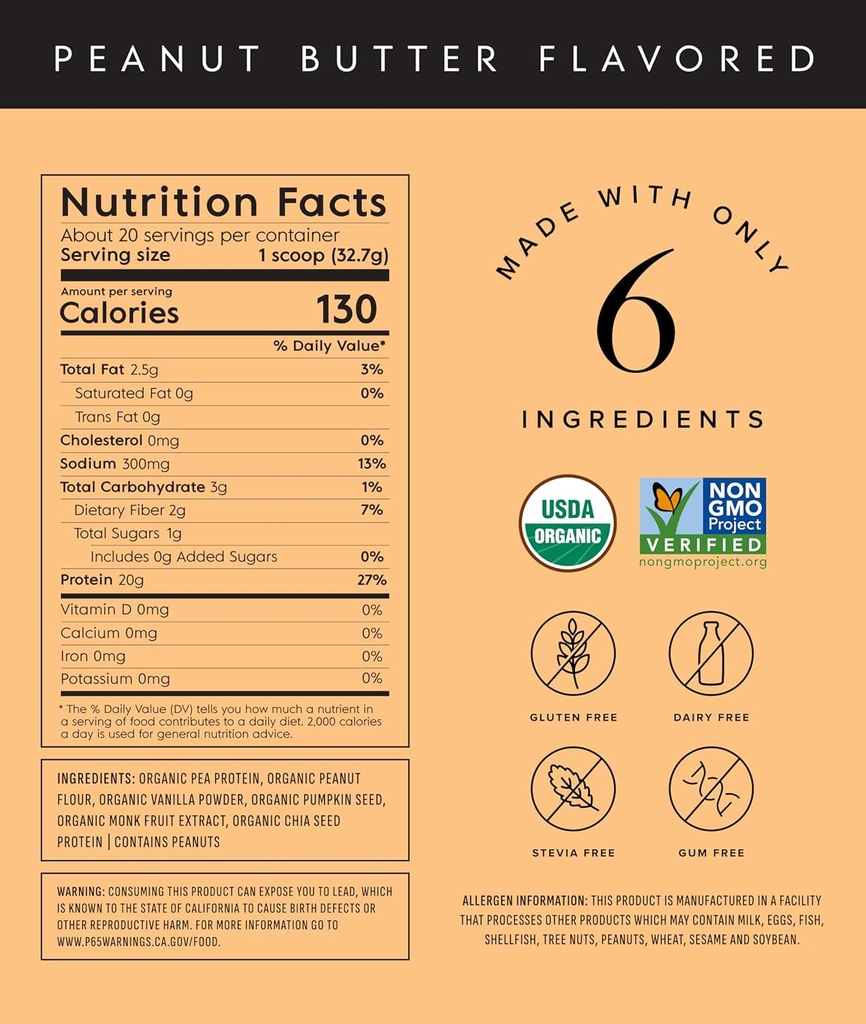 Truvani Vegan Pea Protein Powder | Peanut Butter | 20g Organic Plant Based Protein | 20 Servings | Keto | Gluten & Dairy Free | Low Carb | No Added Sugar 3