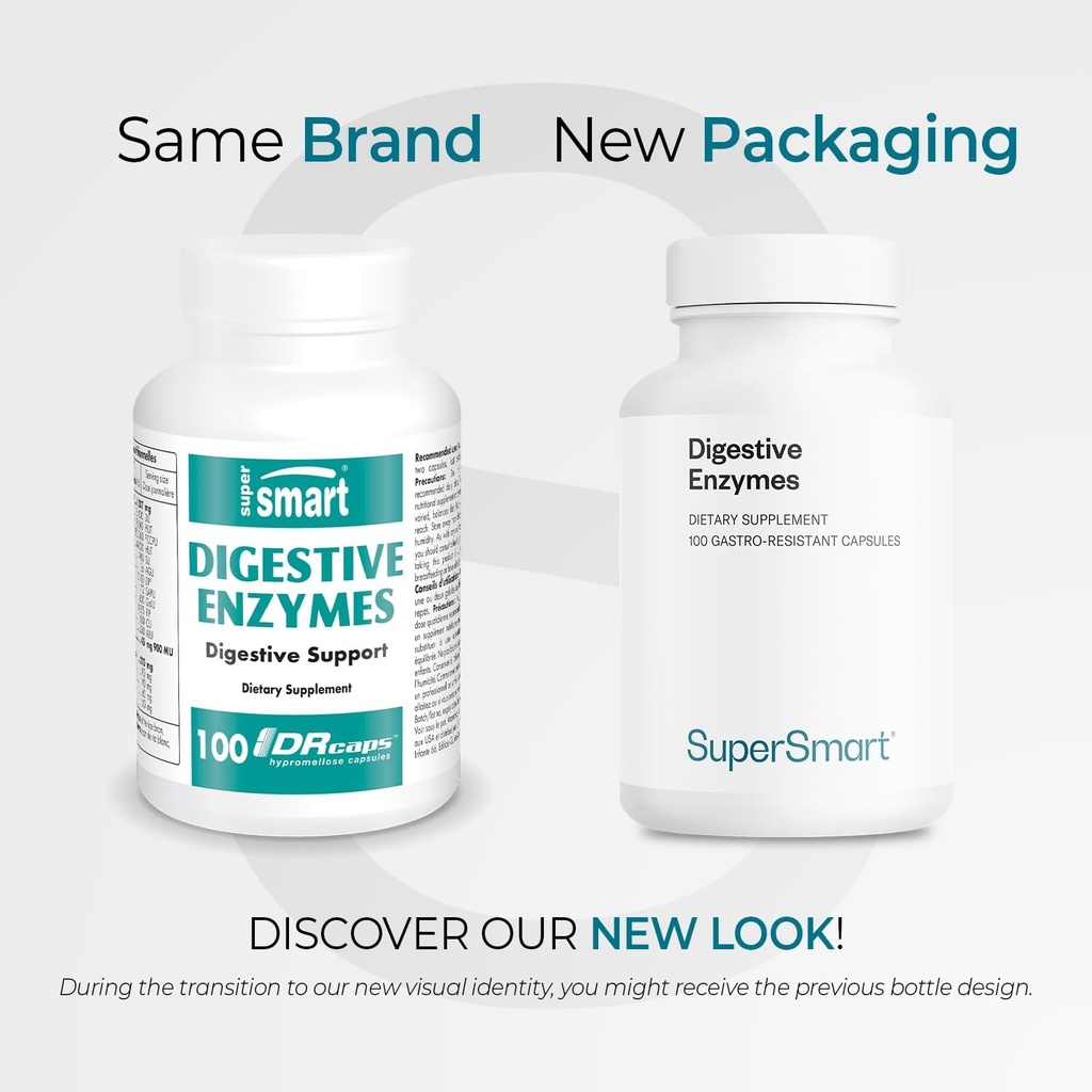 Supersmart - Digestive Enzymes (High Potency) - 15-in-1 Multi Enzymes Supplement - with Lipase, Bromelain, Amylase, Lactase, Protease, Invertase | Non-GMO & Gluten Free - 100 Delayed Release Capsules 3