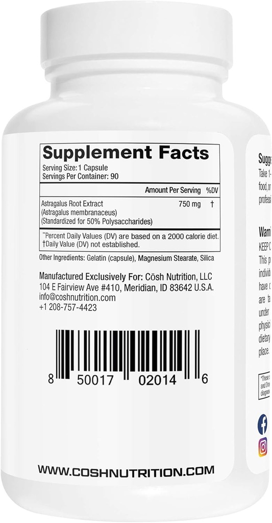 Gorilla Mind Astragalus 750mg Capsules - Long Term Immune Support and Improved Cardiovascular Health (90 Capsules) 3