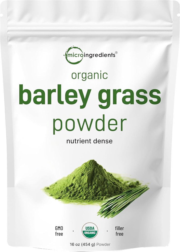 Organic Barley Grass Powder, 16 Ounces | US Grown | Rich in Vitamins, Minerals, Fibers, & Antioxidants | Superfood Greens Mix for Immune Health and Digestion Support | Non-GMO 2