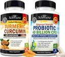40 Billion CFU Daily Probiotic Supplement (1 Month Supply) Plus Turmeric Curcumin with Black Pepper Extract 1500mg Complex (1 Month Supply) 2