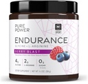 Pure Power Endurance Powder, Berry Blast Flavor, 9.1 oz (258 g), 30 Servings, 4 g of Glycine, 2 g of L-Arginine, 0 g of Sugar, Non-GMO, NSF Certified for Sport, Dr. Mercola 2
