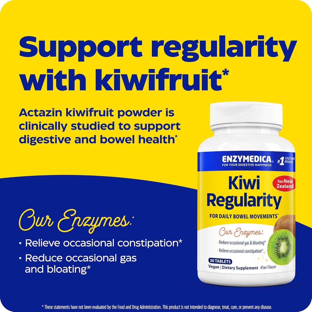 Enzymedica, Kiwi Regularity, Supports Regular Bowel Movements, Relieves Occasional Constipation, Gas & Bloating, 30 Count 4