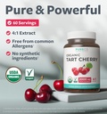 Organic Tart Cherry Capsules - High Strength 4:1 Tart Cherry Extract Capsules with 2000mg Herbal Equivalent per Serving for Uric Acid Support - Vegan Non-GMO & Made in the USA (2 Months Supply) 3