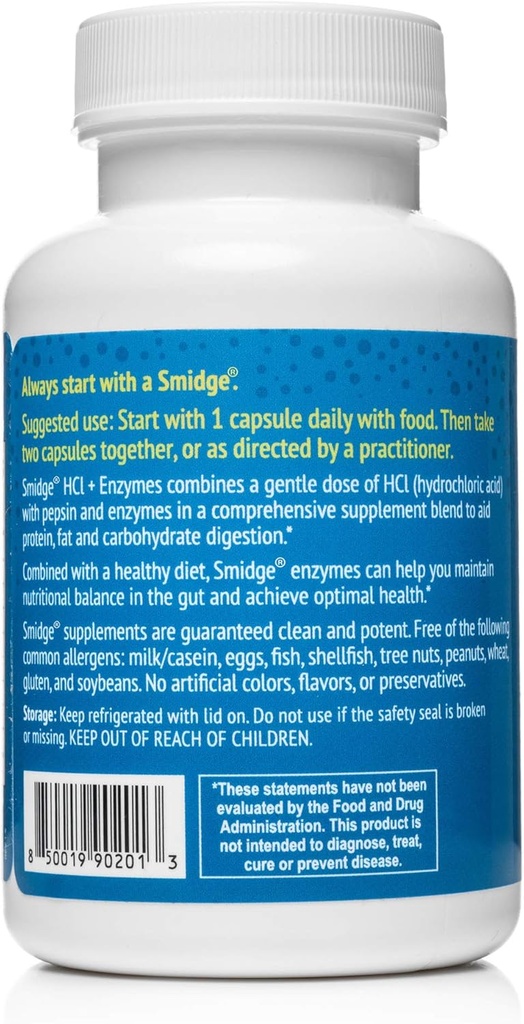 Smidge™ HCl + Enzymes – Digestion – 120 Capsules 3