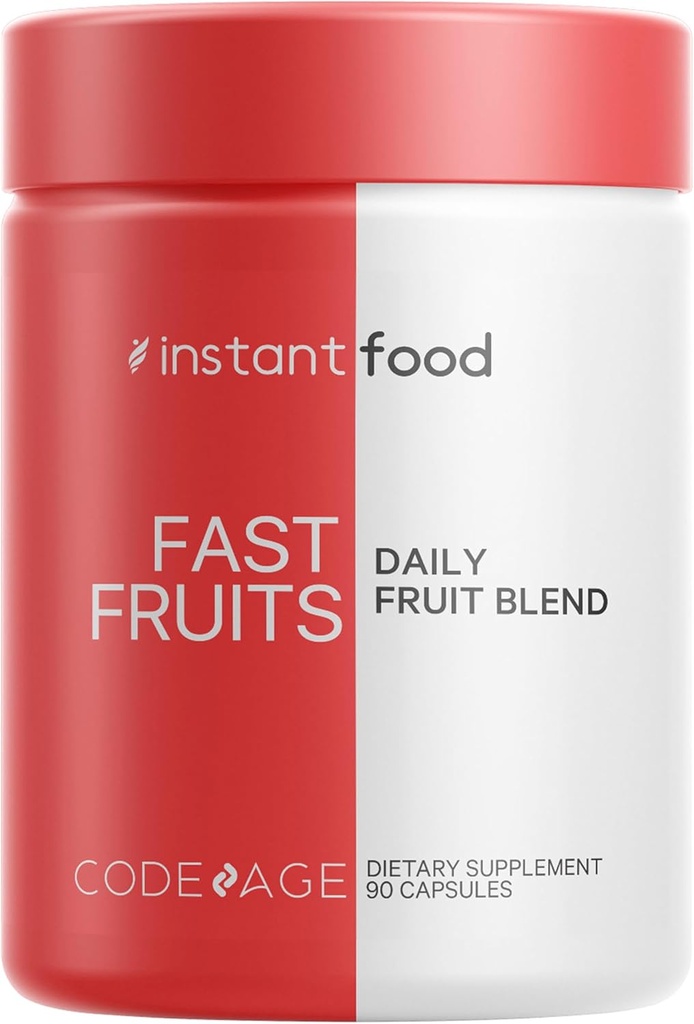 Codeage Instantfood Fast Fruits, Over 15 Fruits Powders Equivalent All-in-One, Vegan Daily Whole Food Vitamins - Berries, Antioxidant Polyphenols & Bioflavonoid Multivitamin, Non-GMO, 90 Capsules 2