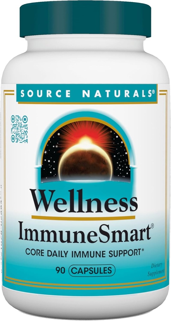 Source Naturals Wellness ImmuneSmart - for Core Daily Immune Support*, with Vitamins A, C, and D, Zinc, Elderberry, Echinacea, Andrographis, Turkey Tail and Garlic - 90 Capsules 2