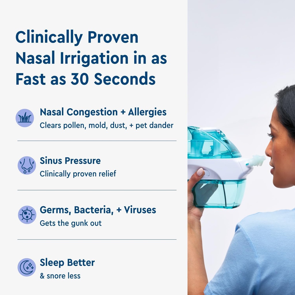 Navage Travel Bundle - Nasal Irrigation System - Saline Nasal Rinse Kit with 1 Nose Cleaner, 30 Salt Pods and Black Travel Bag 3