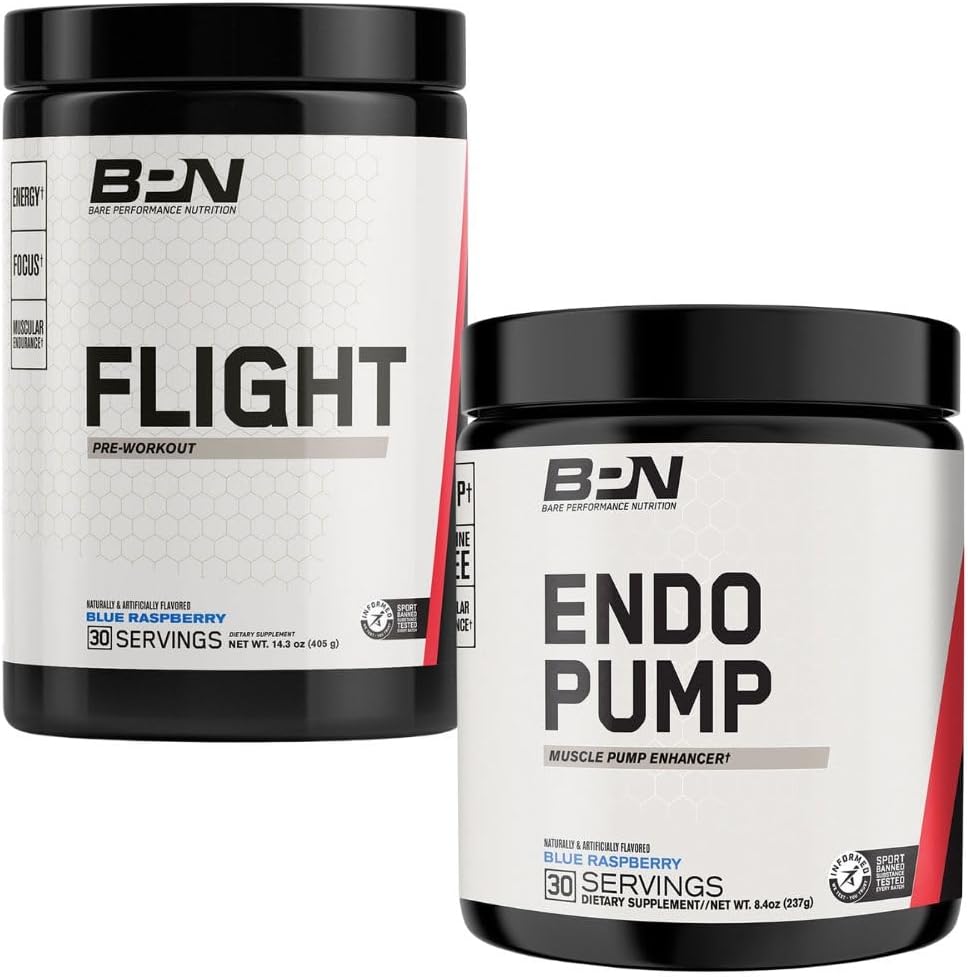 BARE PERFORMANCE NUTRITION BPN Flight Pre Workout & Endo Pump Enhancer Bundle 2