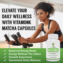 VitaMonk Matcha Capsules with Theanine & Theobromine - Matcha Pills from Japan with 25mg Natural Caffeine - for Smooth Energy and Focus Without The Jitters - 60 ct 6