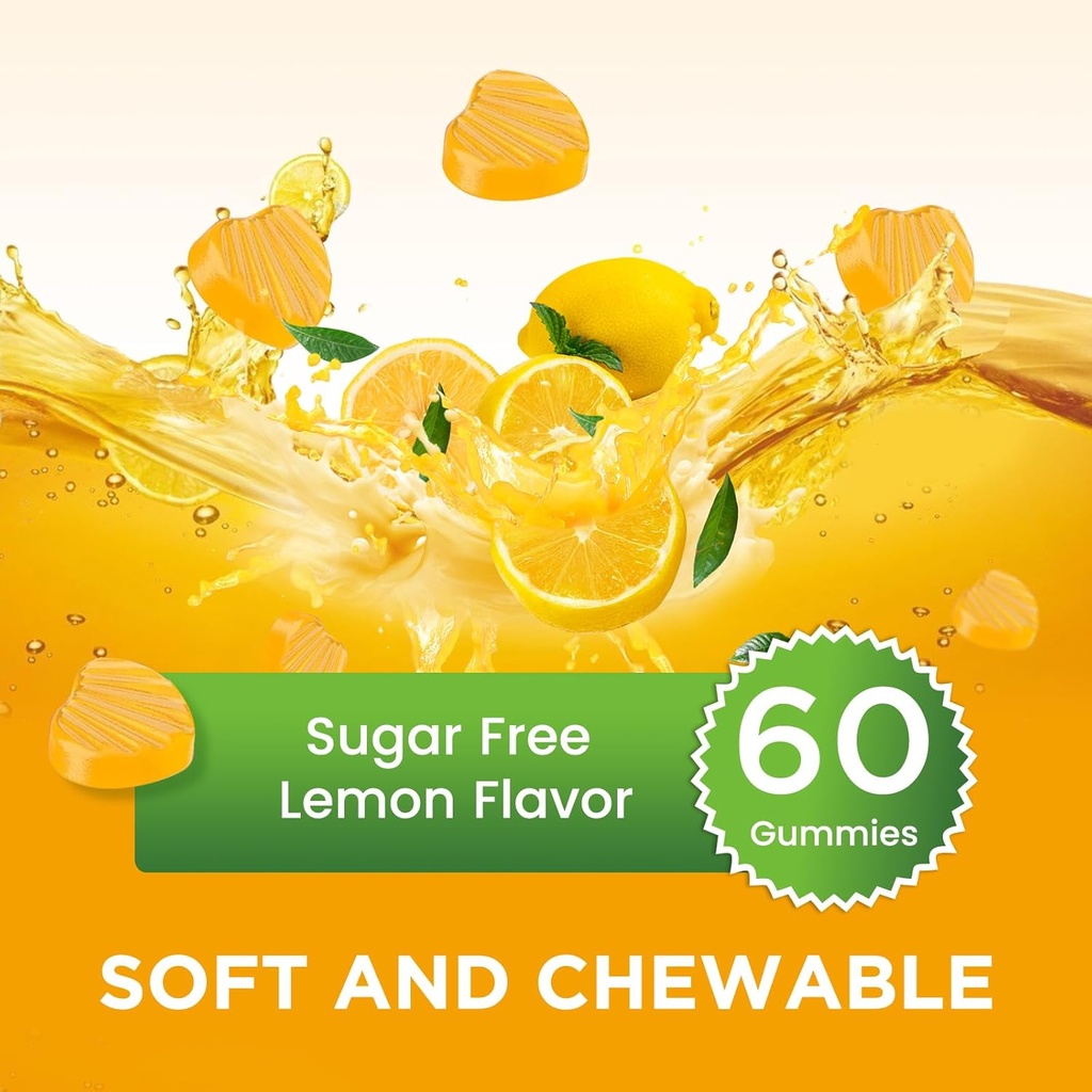 Vitamin B2 Gummies, Riboflavin 400mg Supplement with Magnesium Glycinate & CoQ10 for Adults & Kids, Support Migraine Relief & Nervous System, Boost Energy, Sugar Free Vegan B2 Gummies Lemon Flavor 4