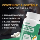 Creatine Monohydrate Capsules, Pure Creatine Pills Micronized for Enhanced Workout and Muscle Growth, Easy Absorption, Non-GMO, Unflavored - 210 Capsules 5