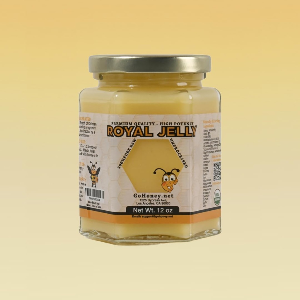 Royal Jelly Organic – Unfiltered Raw Royal Jelly Energy Supplement for Men and Women – Immune Support Supplement with Retinol, Vitamin B, Biotin, Niacin, – 2x2.2 Lbs, Plastic Jar 4