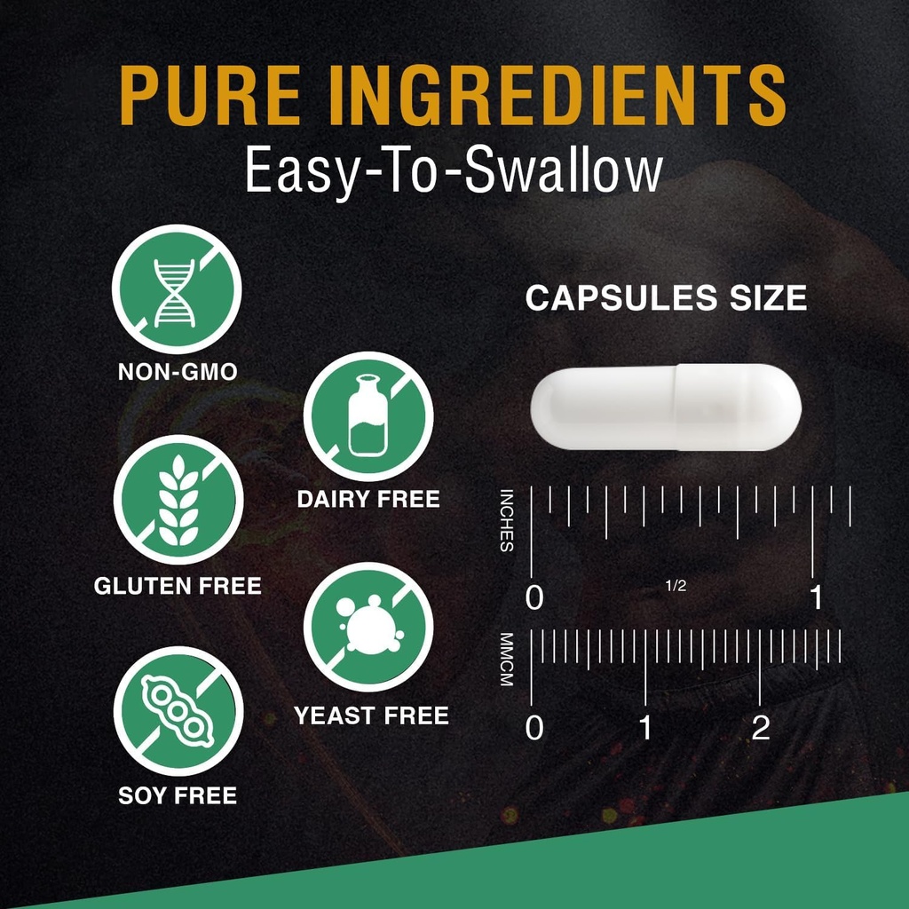 Creatine Monohydrate Capsules, Pure Creatine Pills Micronized for Enhanced Workout and Muscle Growth, Easy Absorption, Non-GMO, Unflavored - 210 Capsules 6