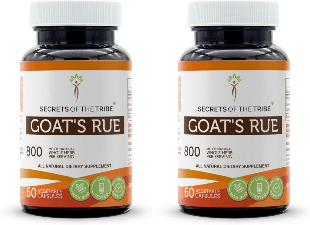 Secrets of the Tribe Goat's Rue 120 Capsules, 800 mg, Goat's Rue (Galega officinalis) Dried Herb (120 Capsules) 6