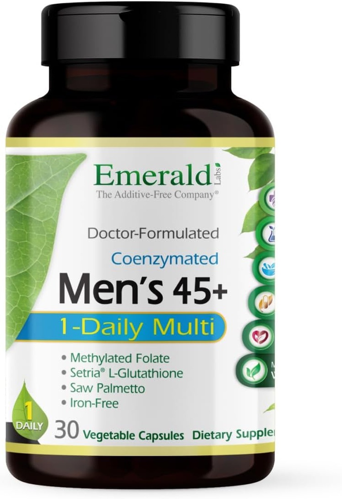 EMERALD LABS Men's 45+ 1-Daily Multi - Made with Saw Palmetto, Lycopene & More for Heart, Bone & Immune Support* - Gluten-Free - 30 Vegetable Capsules 2