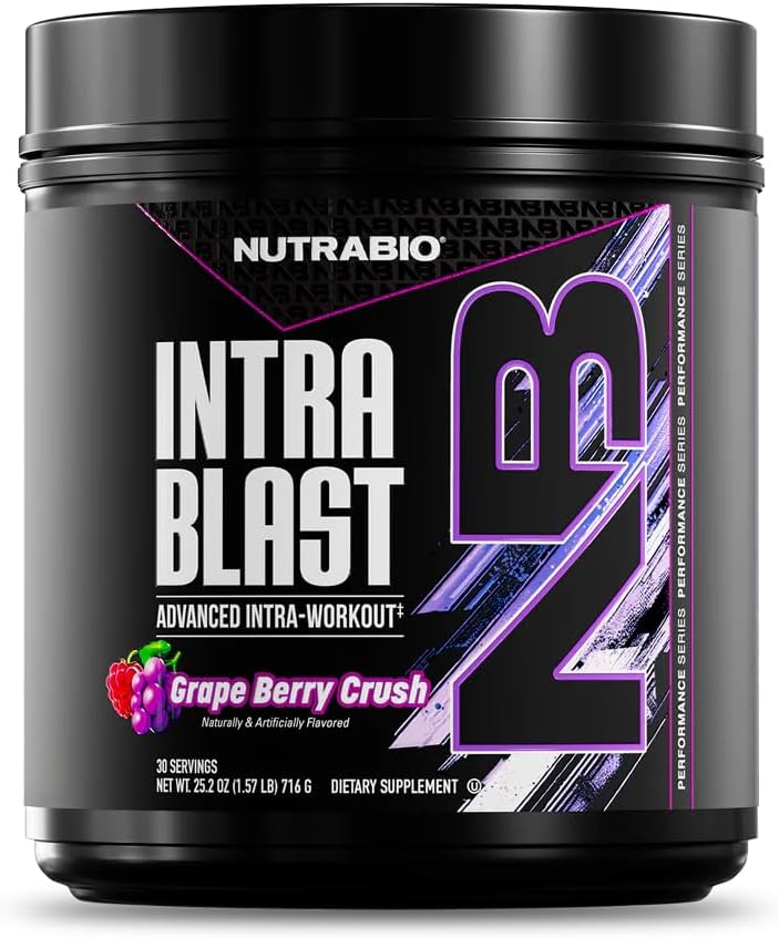 NutraBio Intra Blast Bcaa Powder Amino Acid Supplement, Electrolyte & Hydration Blend, Intra, Pre Workout & Muscle Recovery, 20g Eaa Amino Acids Powder, 5g Glutamine- Grape Berry Crush, 30 Serving 2