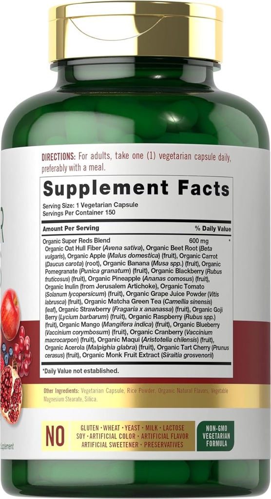 Carlyle Super Reds Capsules | 150 Count | Superfoods Supplement | Vegetarian & Non-GMO 3