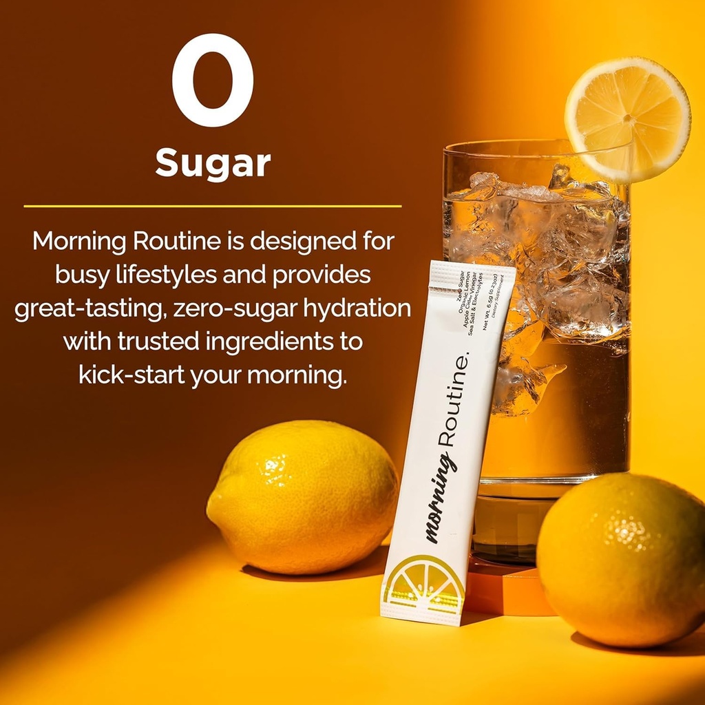 ROUTINE Morning Daily Hydration | Electrolyte Powder Packets with Apple Cider Vinegar, Lemon, and Sea Salt | Keto & Paleo-Friendly Electrolyte Drink Mix (30 Pack) 4