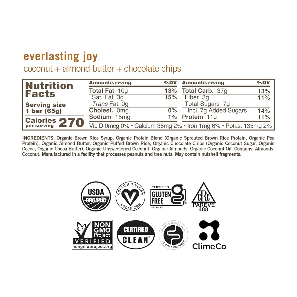 GoMacro MacroBar Organic Vegan Protein Bars - Coconut + Almond Butter + Chocolate Chips (2.3 Ounce Bars, 12 Count) 3