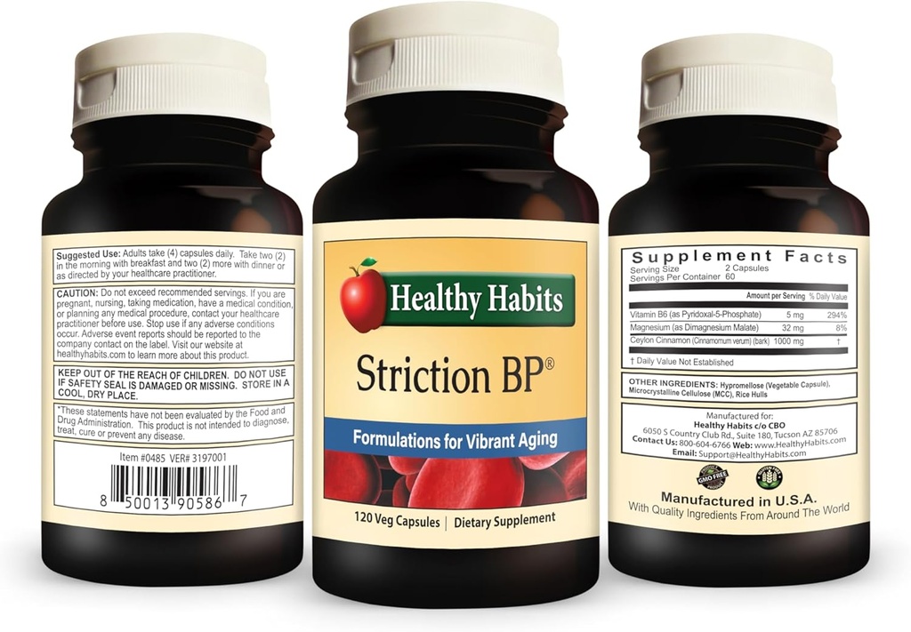 Healthy Habits StrictionBP Bottle 120 Veg Capsules 3