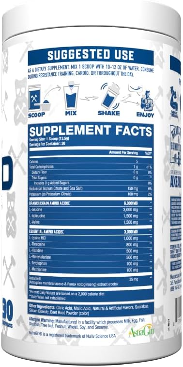 Axe & Sledge The Grind Essential Amino Acids |EAA & BCAA Powder |Muscle Recovery & Electrolytes for Hydration | Stimulant-Free, Vegan | 30 Servings, Deadlifts & Gummy Bears 3