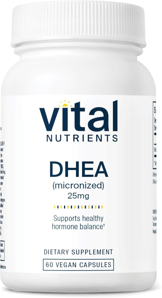 Vital Nutrients DHEA 25mg | Vegan Micronized DHEA Supplement for Women & Men | Supports Hormone Balance | Supports Healthy Metabolism of Sugar & Minerals | Gluten, Dairy, Soy Free | 60 Capsules 2