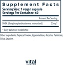 Vital Nutrients DHEA 25mg | Vegan Micronized DHEA Supplement for Women & Men | Supports Hormone Balance | Supports Healthy Metabolism of Sugar & Minerals | Gluten, Dairy, Soy Free | 60 Capsules 3