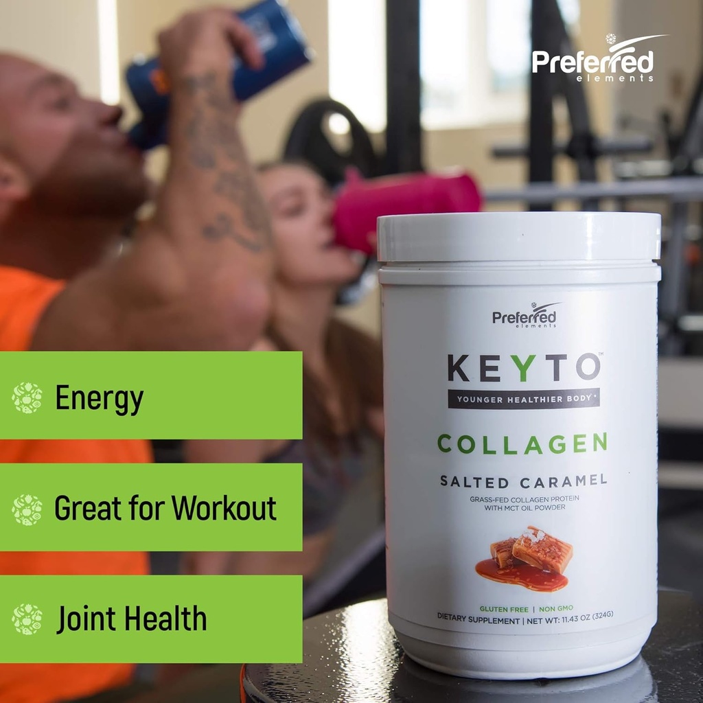 Keto Collagen Protein Powder with MCT Oil – Keto and Paleo Friendly Pure Grass Fed Pasture Raised Hydrolyzed Collagen Peptides KEYTO Salted Caramel Flavor 6