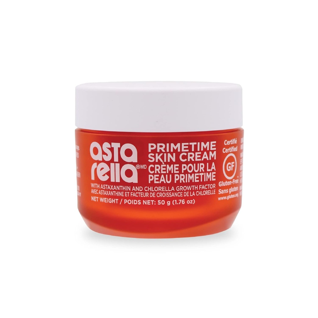 Sun Chlorella Astarella Primetime Cream Astaxanthin Face Moisturizer Deep Hydration Boost, Natural Skin Care, Helps Restore Balance & Reduce the Look of Fine Lines & Wrinkles - Paraben Free - 1.76oz 2