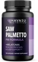 Saw Palmetto PM for Men with Melatonin 3mg - Night Time Prostate Health Supplement for Bladder and Sleep Support - Reduce Urinary Frequency - 100 Count - Vegan, Non-GMO Capsules - Over 3 Month Supply 2
