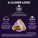 Saw Palmetto PM for Men with Melatonin 3mg - Night Time Prostate Health Supplement for Bladder and Sleep Support - Reduce Urinary Frequency - 100 Count - Vegan, Non-GMO Capsules - Over 3 Month Supply 6