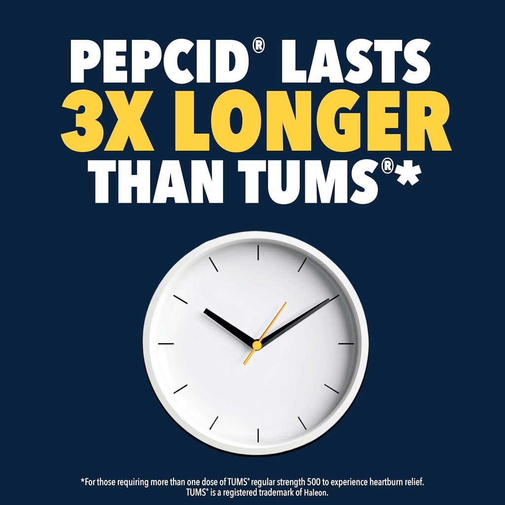 Pepcid Complete Acid Reducer + Antacid for Acid Reflux, 10mg Famotidine, 800mg Calcium Carbonate & 165mg Magnesium Hydroxide per Antacid Chew, Individual Packets, Berry Flavored, 4 ct 4