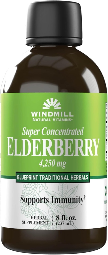 Windmill Natural Vitamins Super Concentrated Black Elderberry, Supports Immune System, Rich in Antioxidants, 8 Fl Oz 2
