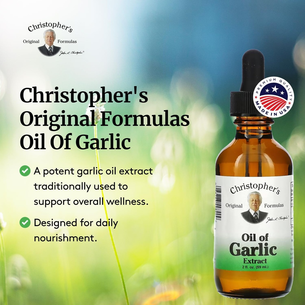 Christopher's Original Formulas Oil of Garlic Extract 2 Ounces - Pack of 2 - Premium Herbal Supplement - Cold-Pressed & Pure Liquid Garlic Oil | Versatile Use 5